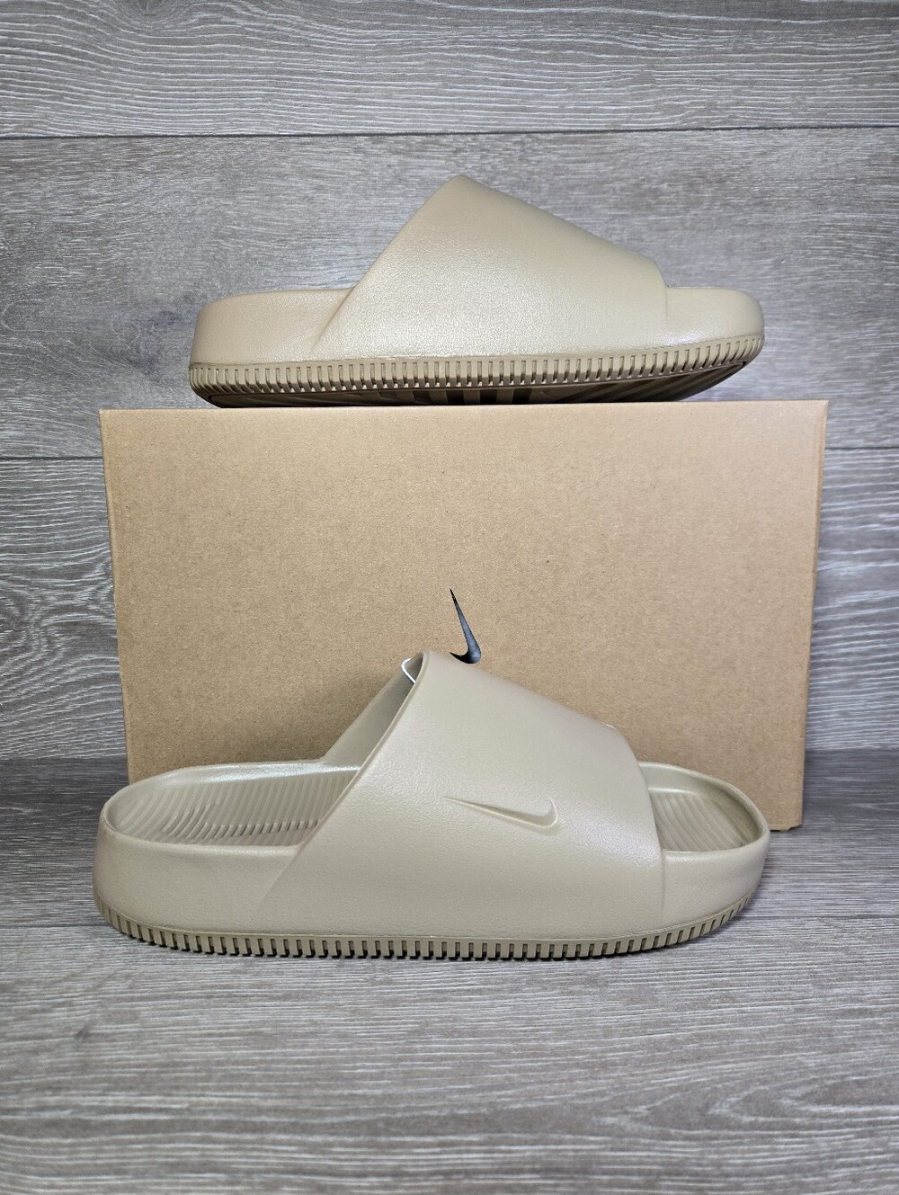 Nike Calm Slides Khaki Brown FD4116-201 New In Box - Select Size - Authentic